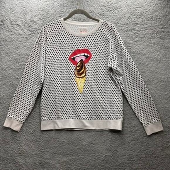 Vans x Kendra Dandy Women's Medium Sweatshirt Ice Cream Polka Dots Crew Neck - Picture 2 of 10